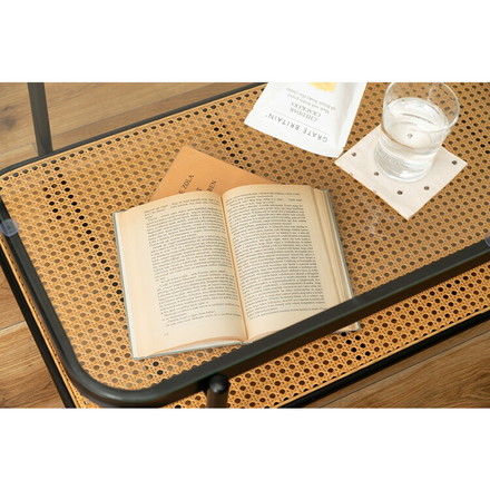 ガラステーブル ラタン 幅110cm リビングテーブル センターテーブル 籐 透け感 抜け感