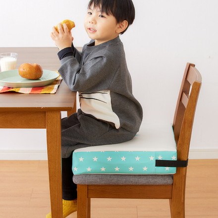 高さ調整クッション 子供用 3段 幅30cm コンパクト ベルト付き お食事クッション 座布団 ブルームーン