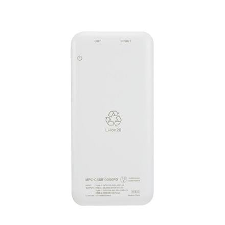 maxell マクセル PD対応半固体モバイルバッテリー 20W 10000mAh 大容量 長寿命 半固体電池 モバイル充電器 USB タイプC PSE適合 安全 発火防止 機内持ち込み可 MPC-CSSB10000PD ブラック ホワイト ブラック