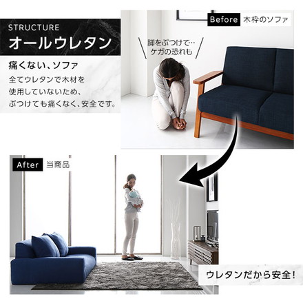 フロアソファー ローソファー 幅135cm×奥行85cm×高さ50cm ブラウン 肘付き ロータイプ