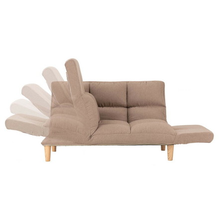 カウチソファ 最大幅177cm ベージュ ファブリックタイプ 2人掛けソファ リクライニングソファ ソファベッド