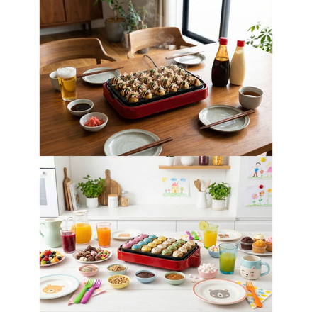 3WAYホットプレート ホットプレート 鍋 深鍋 たこ焼き器 焼肉 RM-243TE-RD ROOMMATE