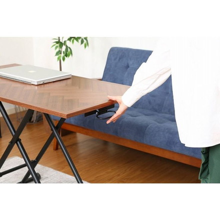 昇降テーブル アンティークブラウン 幅100cm 奥行55cm