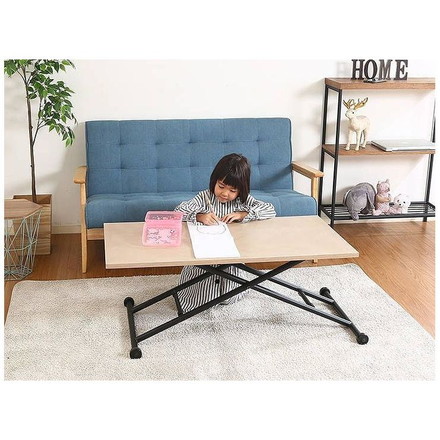 昇降テーブル ホワイト 幅100cm 奥行55cm 高さ12~70cm