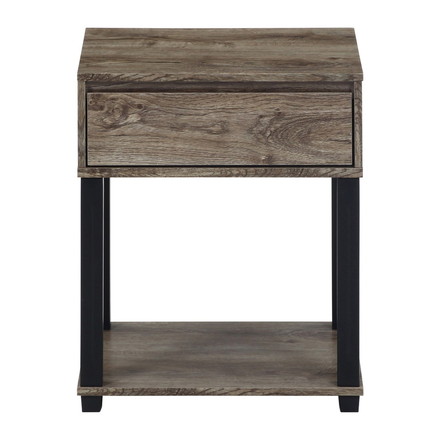 サイドテーブル 幅45cm 木目調 引き出し コンパクト 北欧 オープン収納 カフェテーブル アンティーク調