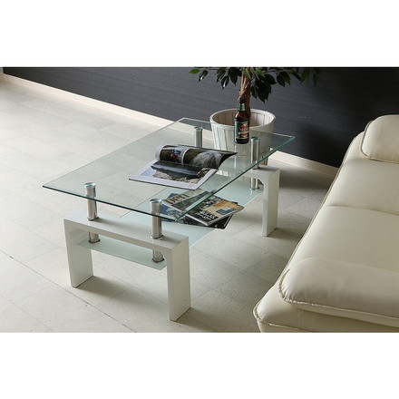 センターテーブル フォーカス W1000×D600×H450mm 強化ガラス スチール