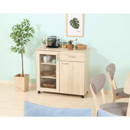 キッチン収納キャビネット 90×40 キッチンボード キャスター付き キッチンカウンター キャビネット
