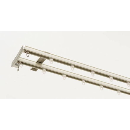 アルミ 静音 カーテンレールミュート 3m ダブル 伸縮 ブラインドロールスクリーン 遮光カーテン ブラック（I0877）