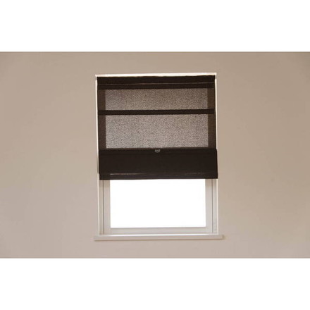 コードレスローマンシェード W90×H120cm カフェカーテン スタイルカーテン 小窓 目隠し ブラウン（L6160）