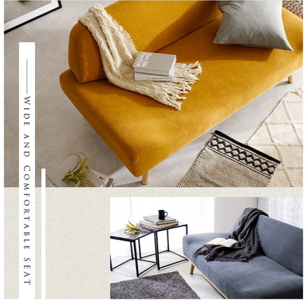 アームレスソファ ごろ寝ソファ ゆったり座面 幅135 奥行ワイド 脚付き 2人掛け 肘無し 2P 北欧 おしゃれ エメラルドグリーン