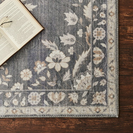 洗えるラグ 130×190cm オリエンタル柄 シャビー シック カーペット ペルシャ絨毯風 デザインラグ ソフトフランネル ラグマット ベージュ[240639600]