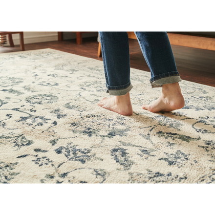 ラグ 130×190cm オリエンタル柄 ウィルトン織り カーペット ペルシャ風 ペルシャ絨毯風 ラグマット アンティーク調 オリエンタル モロッカン アイボリー[240639900]