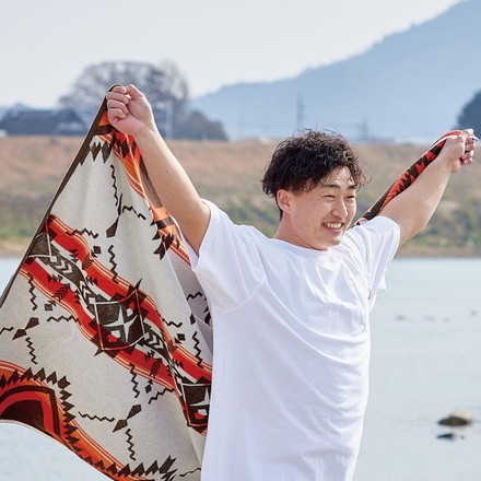 綿100% タオルブランケット 100×178cm アウトドア ビーチタオル 多機能 ブランケット ネイティブ柄 フェル[270080100]