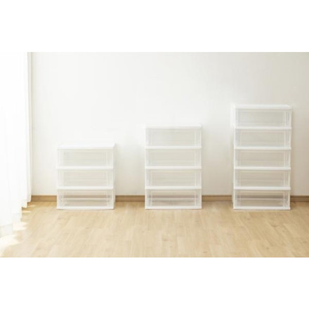 アイリスオーヤマ ワイドチェスト 5段 収納ケース 衣類収納 衣装ケース リビングチェスト クリアチェスト 引出し