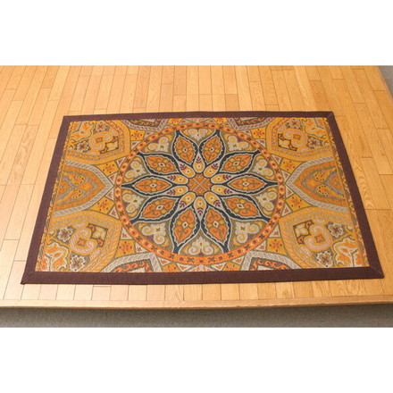 純国産 袋七重織い草マット 『万華鏡』 約95×150cm(裏:不織布)