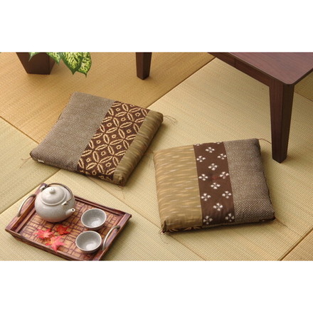 座布団 小座布団 綿100% 国産 和柄 モダン 小座布団 ブルー 側サイズ 約40×40cm 製品サイズ