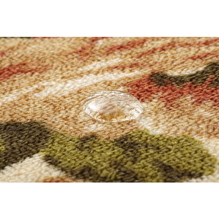 ナイロン 花柄 キッチンマット 撥水キャンベル ベージュ 約44×120cm