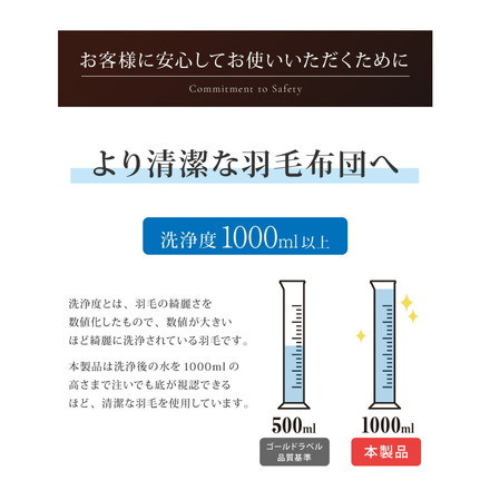 日本製 2枚合わせ 羽毛布団 セミダブル ロイヤルゴールドラベル ポーランド産ホワイトダックダウン93% 400dp