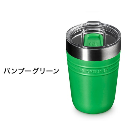 LE CREUSET On The Go タンブラー 350ml OTG 蓋付き 片手開閉 目盛り付き ステンレス 広口 お手入れ簡単 洗いやすい マグ マグボトル コンパクト デスクワーク ル・クルーゼ ルクルーゼ チェリーレッド