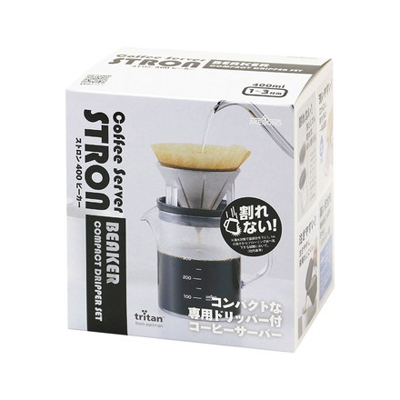 カクセー TW-3768 コーヒーサーバーストロン400ビーカーコンパクトドリッパーセット ブラック
