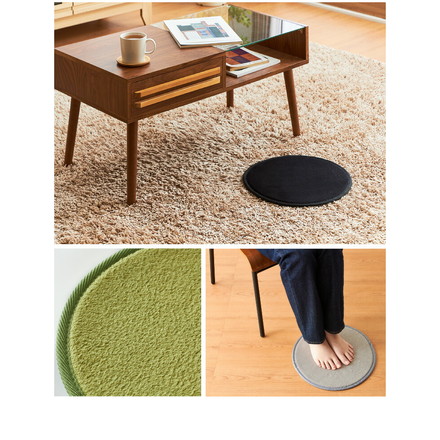 洗える チェアパッド 1枚単品 直径35cm フランネル 円形 チェアーパッド オールシーズン 35R 丸 無地ベージュ