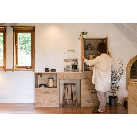 ワイズ 幅60cm 観音開きタイプ カウンター キャビネット 日本製 天然木 木製 シンプル 北欧 新生活