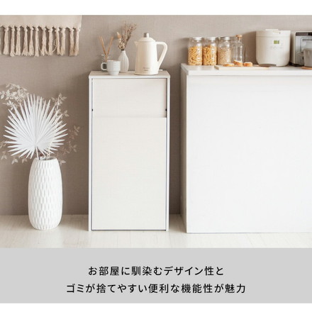 キャスター付き ダストボックス Helios(ヘリオス) 木目調 45L プッシュ式 キッチンペール ごみ箱 ふた付き ブラウン×ブラック
