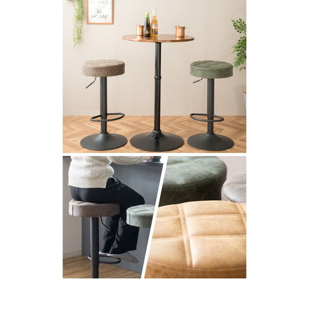 ヴィンテージ調レザー バーチェア Charma(シャルマ) カウンターチェア バースツール カウンター チェア 椅子 ブラウン