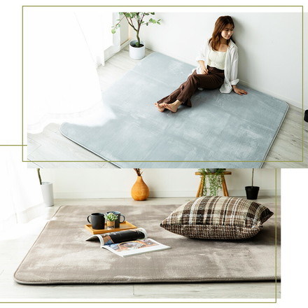 洗える オールシーズン 極厚ラグ 135×185 1.5畳 厚み25mm 防ダニ 抗菌防臭 超極細フランネル アイボリー