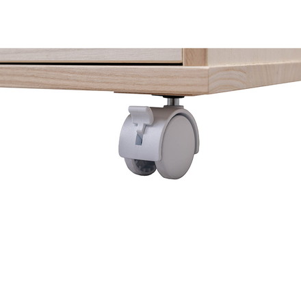 シルバー取っ手が華やかな桐クローゼットチェスト 幅99.5 奥行44 高さ61cm 3段タイプ キャスター付き