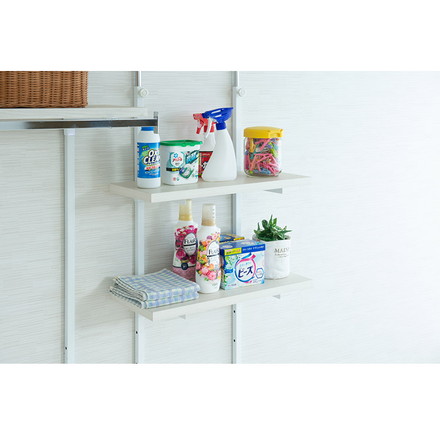 追加棚板1枚 幅59.5cm 取付金具セット ホワイトウォッシュ 本体別売り 1枚のみの販売 壁面ラック 棚 つっぱり