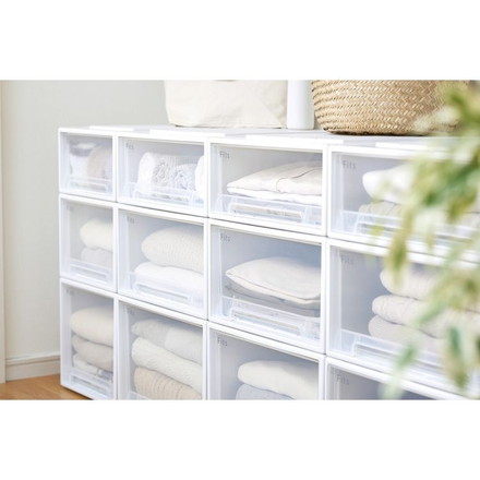 【2025年新作】 天馬 収納ケース Fits フィッツケース 41-31 幅31.6×奥行41.0×高さ17.2cm ホワイトクリア