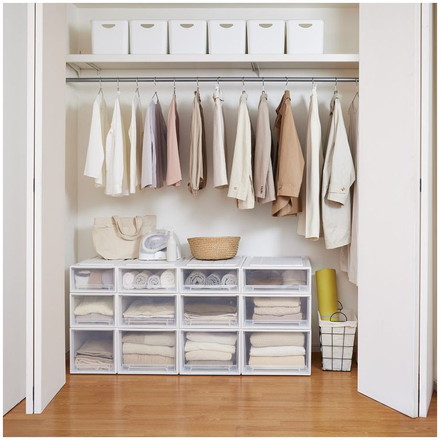  天馬 収納ケース Fits フィッツケース 53-39S WC(ホワイトクリア)