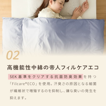掛け布団 シングル セミダブル ダブル 単品 抗菌 防臭 エアロファイバーダウン フィルケア テイジン TEIJIN 帝人 ペールブルー シングル