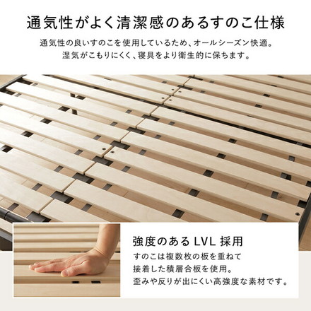 パイプベッド クイーン ボンネルコイルマットレス付き ブラック ヘッドボード付 スチール