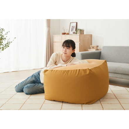 ビーズクッションカバー キャンバス生地 65×65×43cm Lサイズ omochi SQUARE カバー 布団収納袋 グリーン