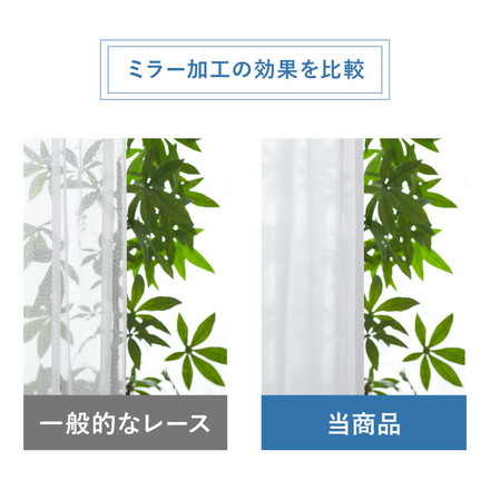 レースカーテン UVカット 選べる30サイズ 遮熱 保温 ミラーレース 見えにくい ウォッシャブル 省エネ 幅100×丈198cm2枚組