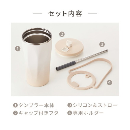 ストロー付きタンブラー 600ml 保冷 保温 蓋付き 持ち運び ストロータンブラー 真空断熱 二重構造 大容量 グラデーショングレー