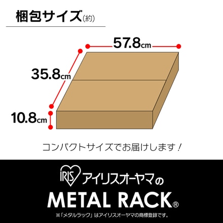 アイリスオーヤマ メタルミニ 幅55cm ポール直径19mm 棚板3枚 MTO-5508C