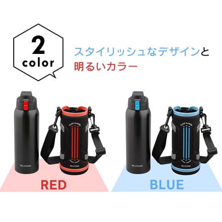 アイリスオーヤマ ステンレスケータイボトル ダイレクトボトル 1000ml DB-1000 レッド