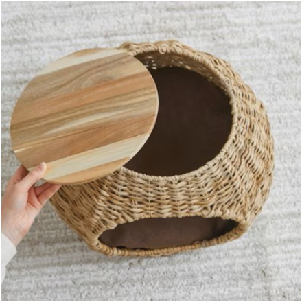 アイリスオーヤマ ラタン調ペットハウス ボール PHR-B4035 ナチュラル