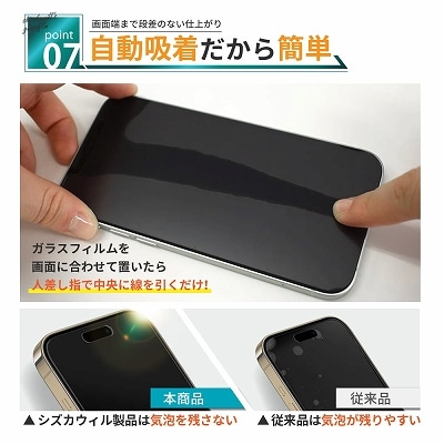 iPhone 液晶保護フィルム フルカバー ガラスフィルム shizukawill シズカウィル ブラック iPhone14 Pro