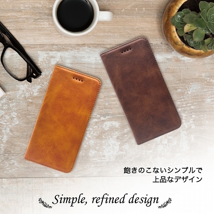 Xiaomi スマホケース カバー 本革調 レザーケース shizukawill シズカウィル ダークブラウン Redmi Note 9S