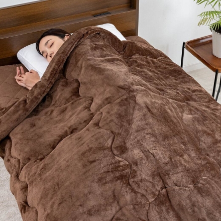 ファミラ 5層構造トリプルウォームぽかぽか 毛布布団セット 掛布団+敷パット シングル ピンク