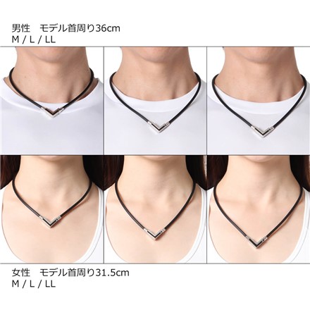 コラントッテ TAO ネックレスα VEGA NEXT ブラック×シルバー (L) ABARK37L & ハンドタオル セット