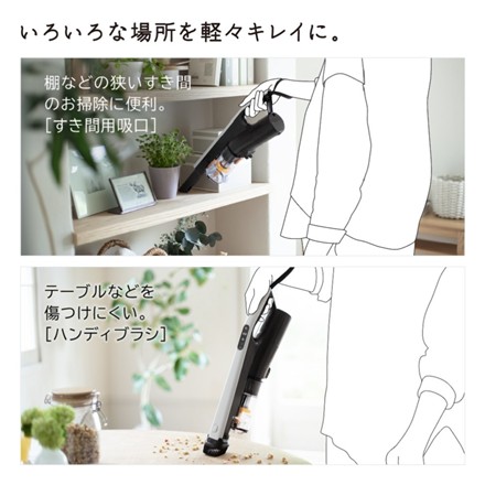 【掃除機】日立 PV-BS1L(W) ホワイト スティッククリーナー (コードレス式) サイクロン式 すごかるスティック＆マーナ W078W 2in1