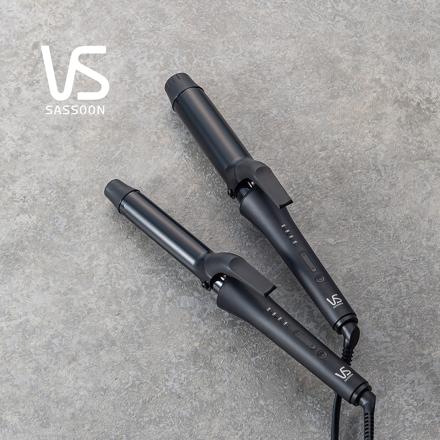 ヴィダルサスーン 25mm幅 カールアイロン VSI-2514KJ ＆ 山崎実業 tower 5062 耐熱トレー付きヘアーアイロンスタンド ホワイト