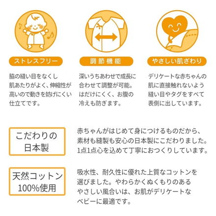 ミキハウスホットビスケッツ 肌着セット２点【通年用(総柄)】