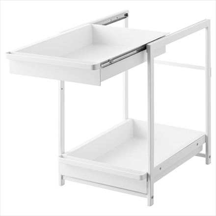 tower タワー シンク下スライドラック 2段 ホワイト 1460