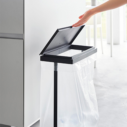 tower タワー スリム蓋付き分別ゴミ袋ホルダー 45L 横開き 2個組 ブラック 1728